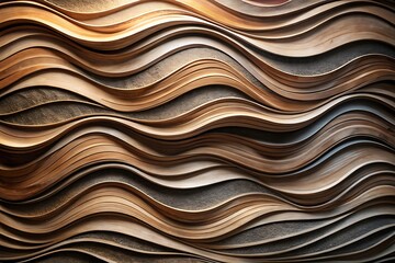 Wooden wave wall paneling creates a modern and elegant interior design