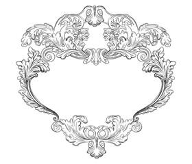 Decorative hand drawing filigree flourish frame vector illustration