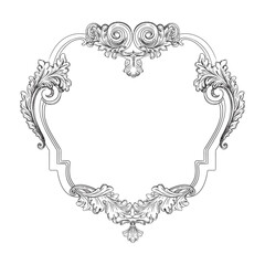 Abstract ornate baroque engraved frame vector illustration
