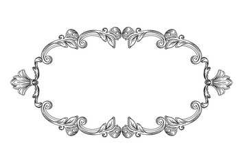 Engraving vintage frame vector isolated illustration
