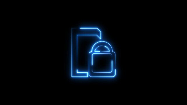 Neon sim lock icon animation.