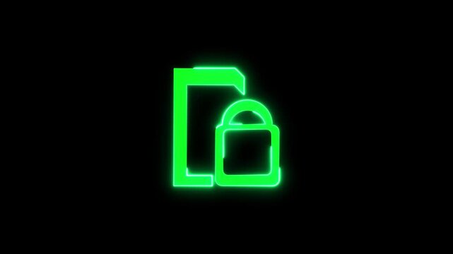 Neon sim lock icon animation.