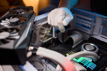 Cleaning a processor fan with a brush