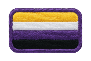 LGBTQ+ Pride Flag Patch Non-Binary Pride Symbol, Embroidered Flag Patch for Clothing, Bags, Jackets, and Accessories