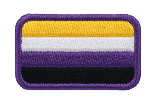 LGBTQ+ Pride Flag Patch Non-Binary Pride Symbol, Embroidered Flag Patch for Clothing, Bags, Jackets, and Accessories