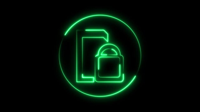 Neon sim lock icon animation.