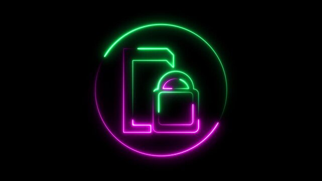 Neon sim lock icon animation.