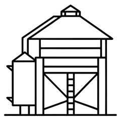Grain Dryer line art vector