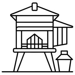Grain Dryer line art vector