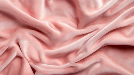 Obraz premium An elegant, soft pink fabric draped to reveal its delicate texture and fluidity, symbolizing grace and beauty in textiles ideal for fashion or artistic design.