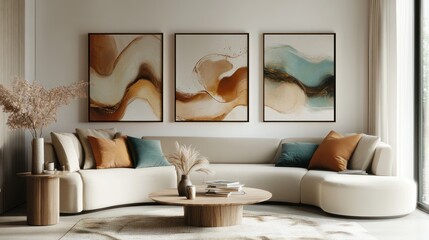 Modern living room with abstract art (2)