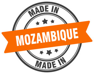 Made in Mozambique round sign. Made in Mozambique stamp.