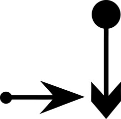 Arrow Pointing To Dot Silhouette Vector Illustration