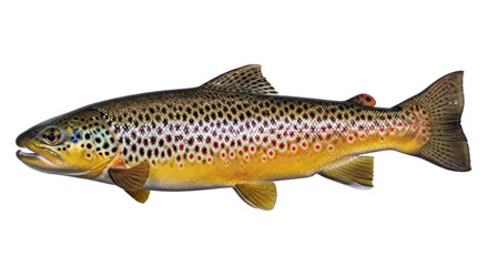 Isolated Brown Trout Fish