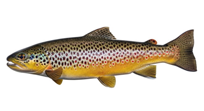 Isolated Brown Trout Fish