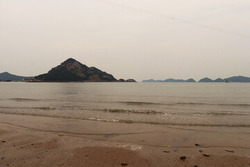 Fototapeta premium Seonyudo, Gunsan-si, Jeonbuk-do, South Korea's West Sea with calm waves