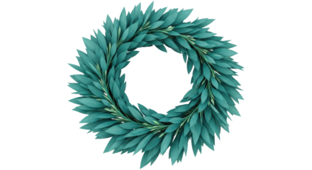 Isolated Green Laurel Wreath