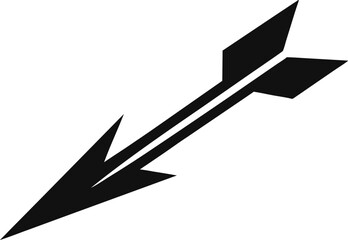 Thick Arrow Silhouette Vector Illustration Black And White