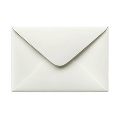 Minimal white envelope with pointed flap isolated on transparent background