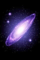 Stunning Purple Galaxy in Space with Bright Stars and Cosmic Scatter