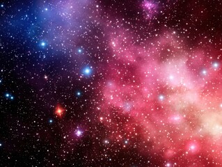 Obraz premium Vibrant Cosmic Space with Stars and Nebulae in Deep Darkness