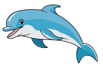 Fototapeta premium Dolphin Clipart cartoon drawing animal.