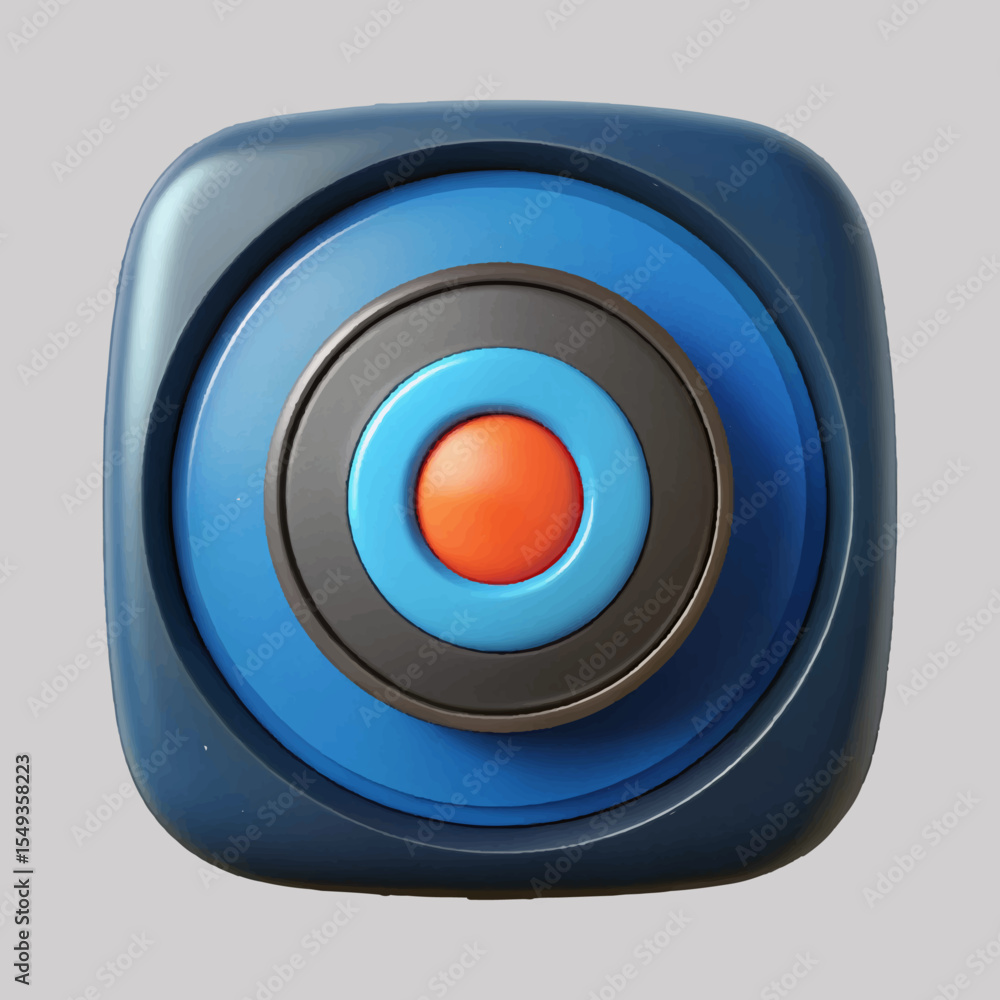 Poster modern app icon design target button blue orange circular graphic user interface element