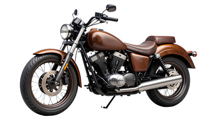 Fototapeta premium Vintage-Style Brown Motorcycle Cruiser Transparent Background PNG