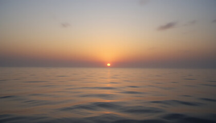 Fototapeta premium Peaceful sunset over calm ocean waters during twilight with dramatic colors