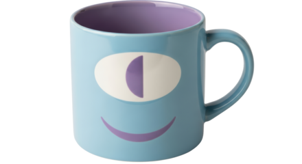 Isolated Cartoon Mug with Monster Face