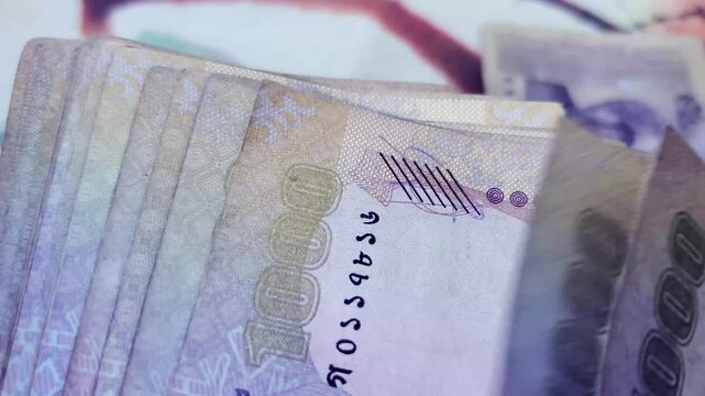 Bangladeshi Taka banknotes. Bangladesh BDT 1000 money notes. closeup BDT 1000 notes.