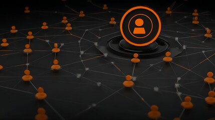 Network of People Icons Connected by Lines
