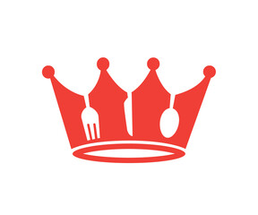 Royal Culinary Crown Logo For spoon and knife vector