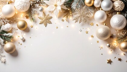 Festive christmas ornament display holiday decor image composition indoor setting overhead view celebration concept