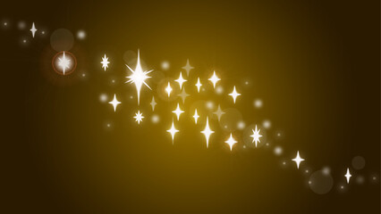 Set of Stars, flares and sparkle on dark background