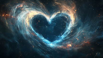 Cosmic Heart: A Celestial Formation Resembling a Heart in Space