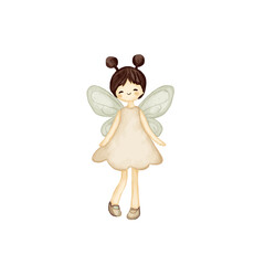 Watercolor Vector Fairy Clipart in Neutral Tones