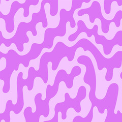 Abstract wavy retro groovy seamless pattern. Vector background with psychedelic dynamic liquid shapes in 1970s hippie style
