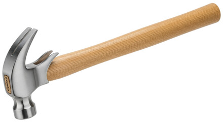 Isolated Claw Hammer with Wooden Handle
