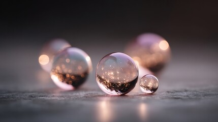 Enchanting spheres: A captivating display of light and reflection in crystal balls