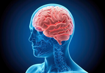 Migraine's Neurological Toll: A 3D Conceptual Illustration of Brain Stroke and Headache Symptoms.