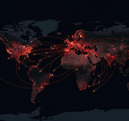 World Map with Conflict Zones