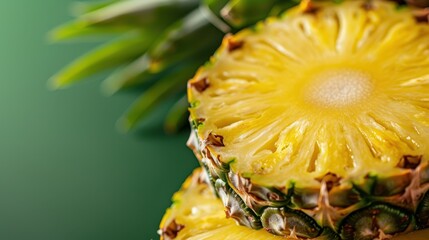 Fresh pineapple on a bright colorful background, tropical exotic fruit.
