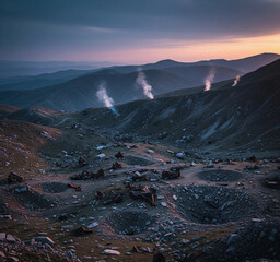 Bomb-Cratered Mountain Range