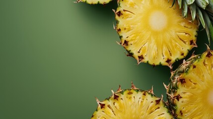 Fresh pineapple on a bright colorful background, tropical exotic fruit.