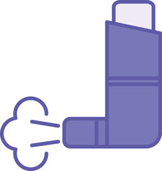 Colored Inhaler Icon. Vector Illustration. Medical Device For Introducing Medicines Into The Respiratory Tract. Nebulizer. Lung Disease Concept