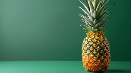 Fresh pineapple on a bright colorful background, tropical exotic fruit.