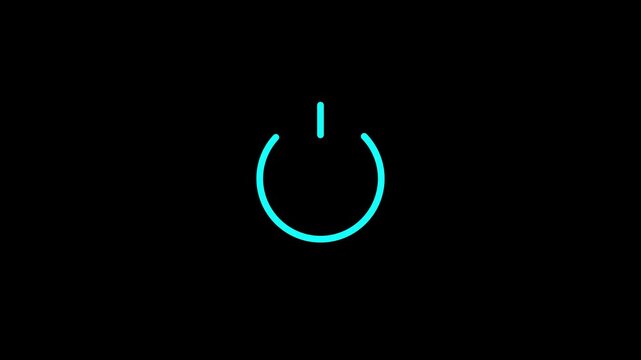Power button icon. Power button animation. off and on, symbol power icon animation.