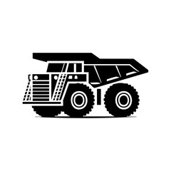 Obraz premium Bold vector of a heavy-duty mining dump truck used in excavation and transportation.
