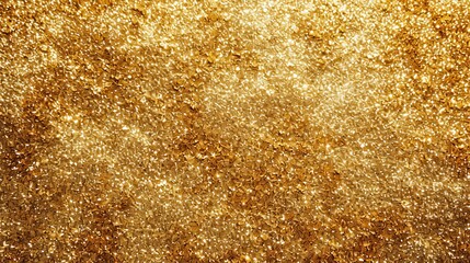 Golden Glitter Surface with Sparkling Particles and Holiday Shine